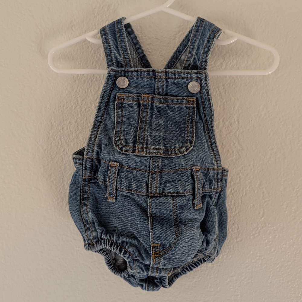 Old Navy Unisex Baby 3-6M Denim Jean Overall Romper
